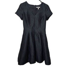 Banana Republic Dress 2 Black Embossed Pleated Cocktail Pockets Casual Classic